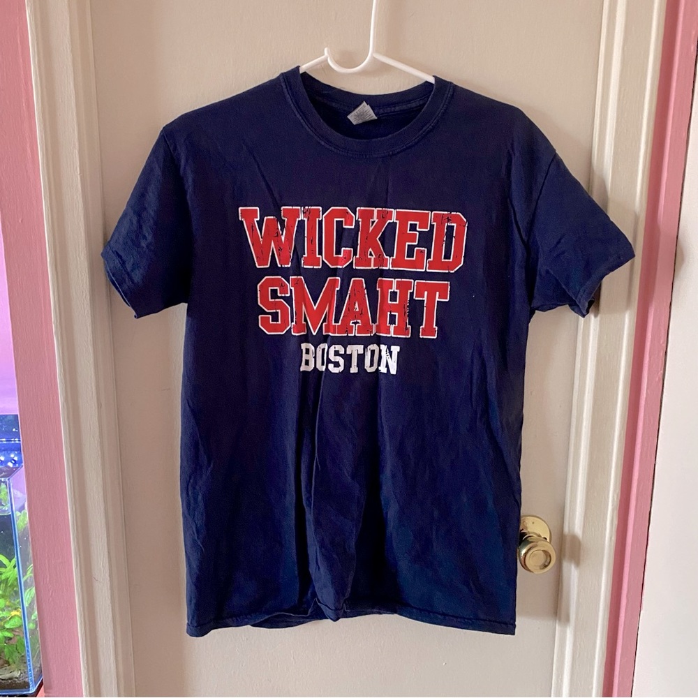 Navy blue “Wicked Smaht Boston” Graphic T-shirt